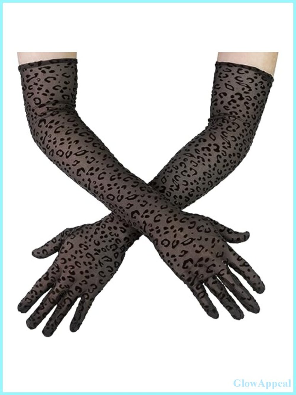 Extra Long Tulle Mesh Gloves Over Elbow Leopard Print Opera Party Costume